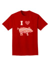 I Heart My Bacon Pig Silhouette Adult Dark T-Shirt by TooLoud-Mens T-Shirt-TooLoud-Red-Small-Davson Sales