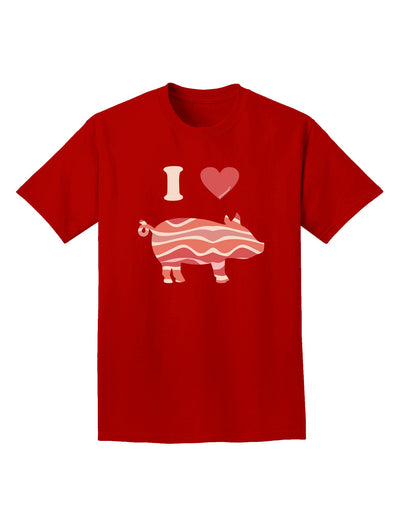 I Heart My Bacon Pig Silhouette Adult Dark T-Shirt by TooLoud-Mens T-Shirt-TooLoud-Red-Small-Davson Sales