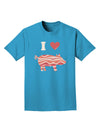 I Heart My Bacon Pig Silhouette Adult Dark T-Shirt by TooLoud-Mens T-Shirt-TooLoud-Turquoise-Small-Davson Sales