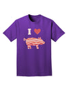 I Heart My Bacon Pig Silhouette Adult Dark T-Shirt by TooLoud-Mens T-Shirt-TooLoud-Purple-Small-Davson Sales