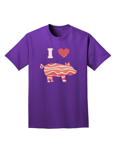 I Heart My Bacon Pig Silhouette Adult Dark T-Shirt by TooLoud-Mens T-Shirt-TooLoud-Purple-Small-Davson Sales