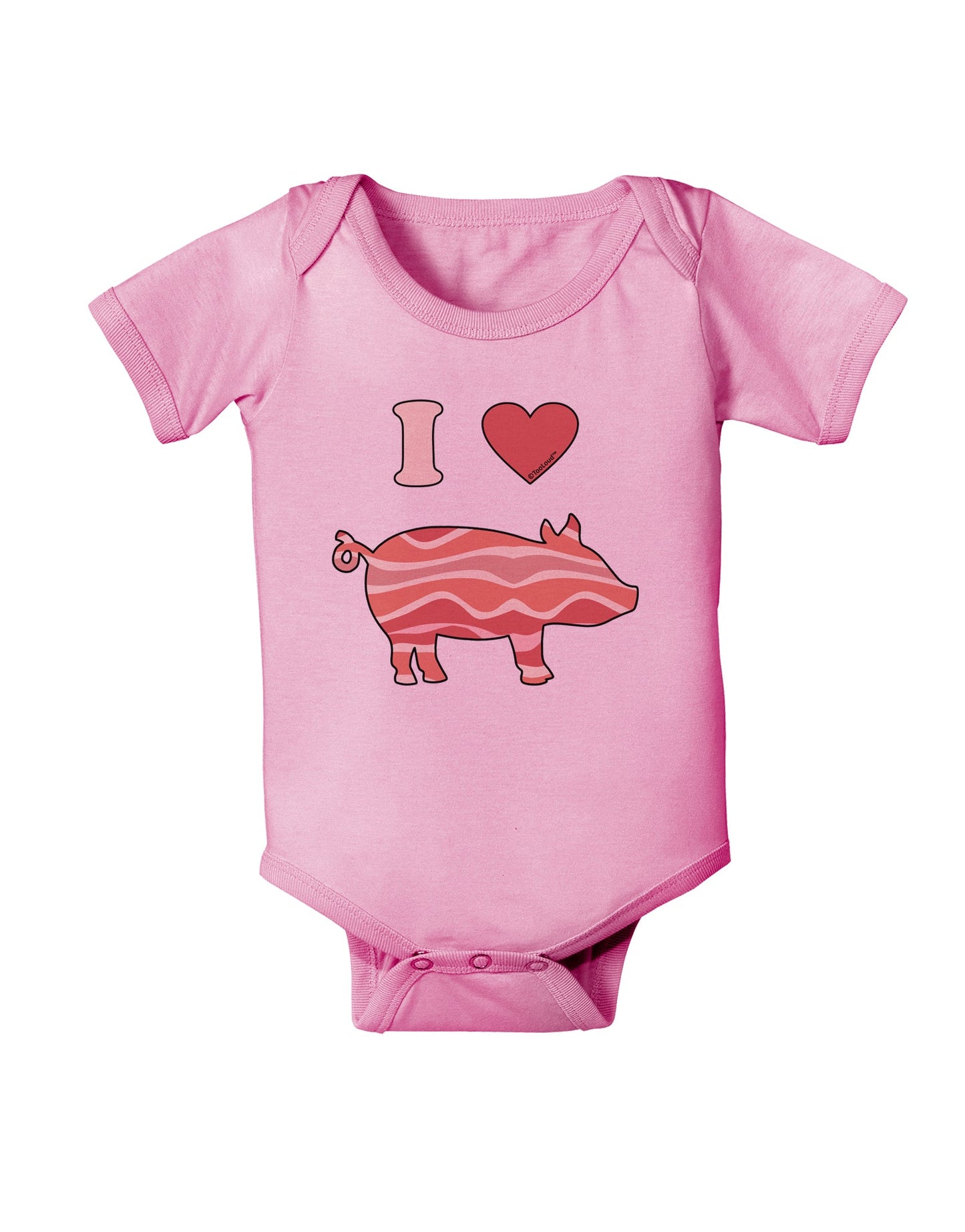 I Heart My Bacon Pig Silhouette Baby Romper Bodysuit by TooLoud-TooLoud-Light-Pink-06-Months-Davson Sales