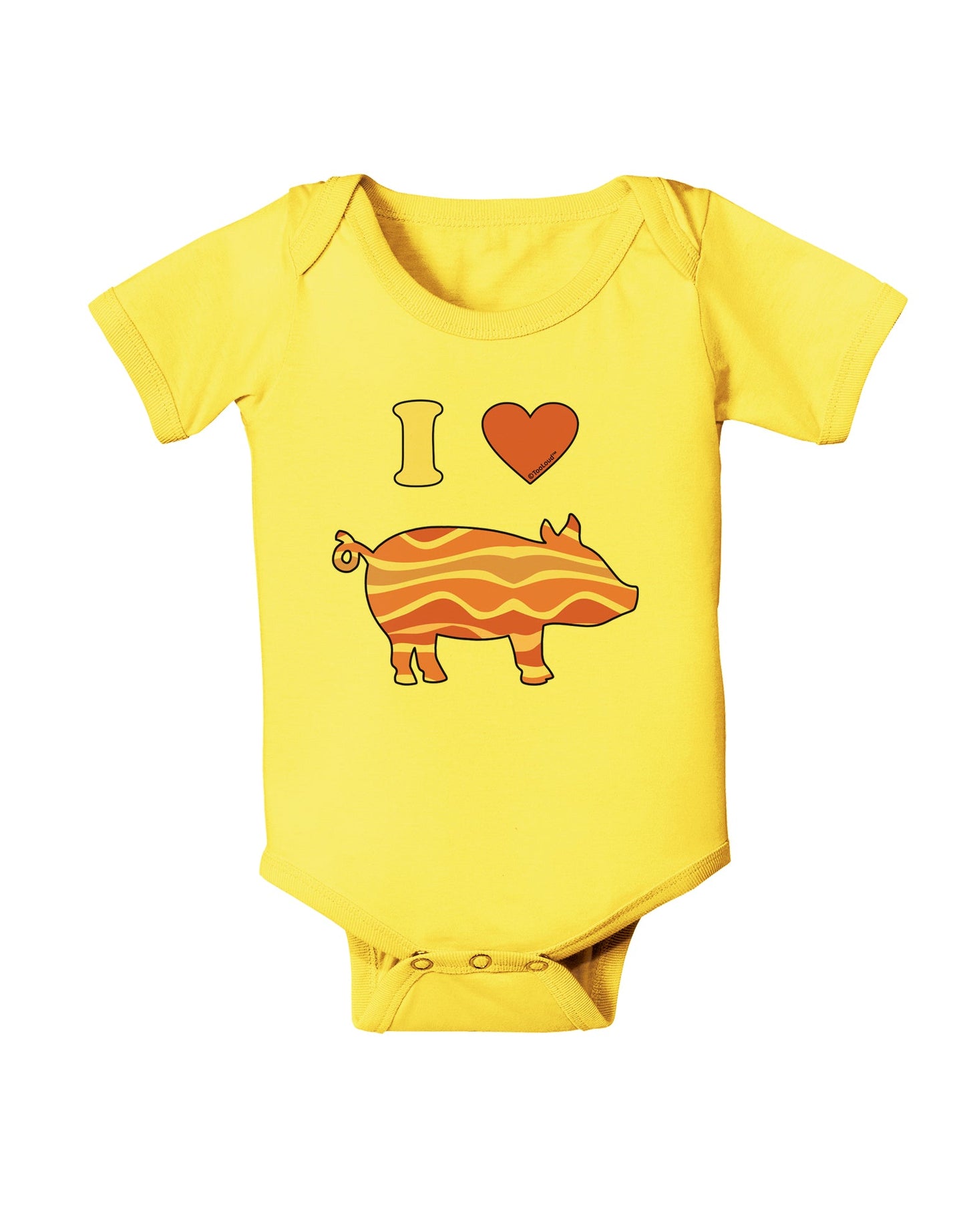 I Heart My Bacon Pig Silhouette Baby Romper Bodysuit by TooLoud-TooLoud-Yellow-06-Months-Davson Sales