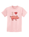 I Heart My Bacon Pig Silhouette Childrens T-Shirt by TooLoud-Childrens T-Shirt-TooLoud-PalePink-X-Small-Davson Sales