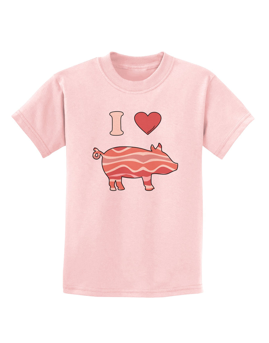 I Heart My Bacon Pig Silhouette Childrens T-Shirt by TooLoud-Childrens T-Shirt-TooLoud-White-X-Small-Davson Sales