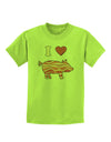 I Heart My Bacon Pig Silhouette Childrens T-Shirt by TooLoud-Childrens T-Shirt-TooLoud-Lime-Green-X-Small-Davson Sales