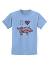 I Heart My Bacon Pig Silhouette Childrens T-Shirt by TooLoud-Childrens T-Shirt-TooLoud-Light-Blue-X-Small-Davson Sales