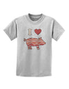 I Heart My Bacon Pig Silhouette Childrens T-Shirt by TooLoud-Childrens T-Shirt-TooLoud-AshGray-X-Small-Davson Sales