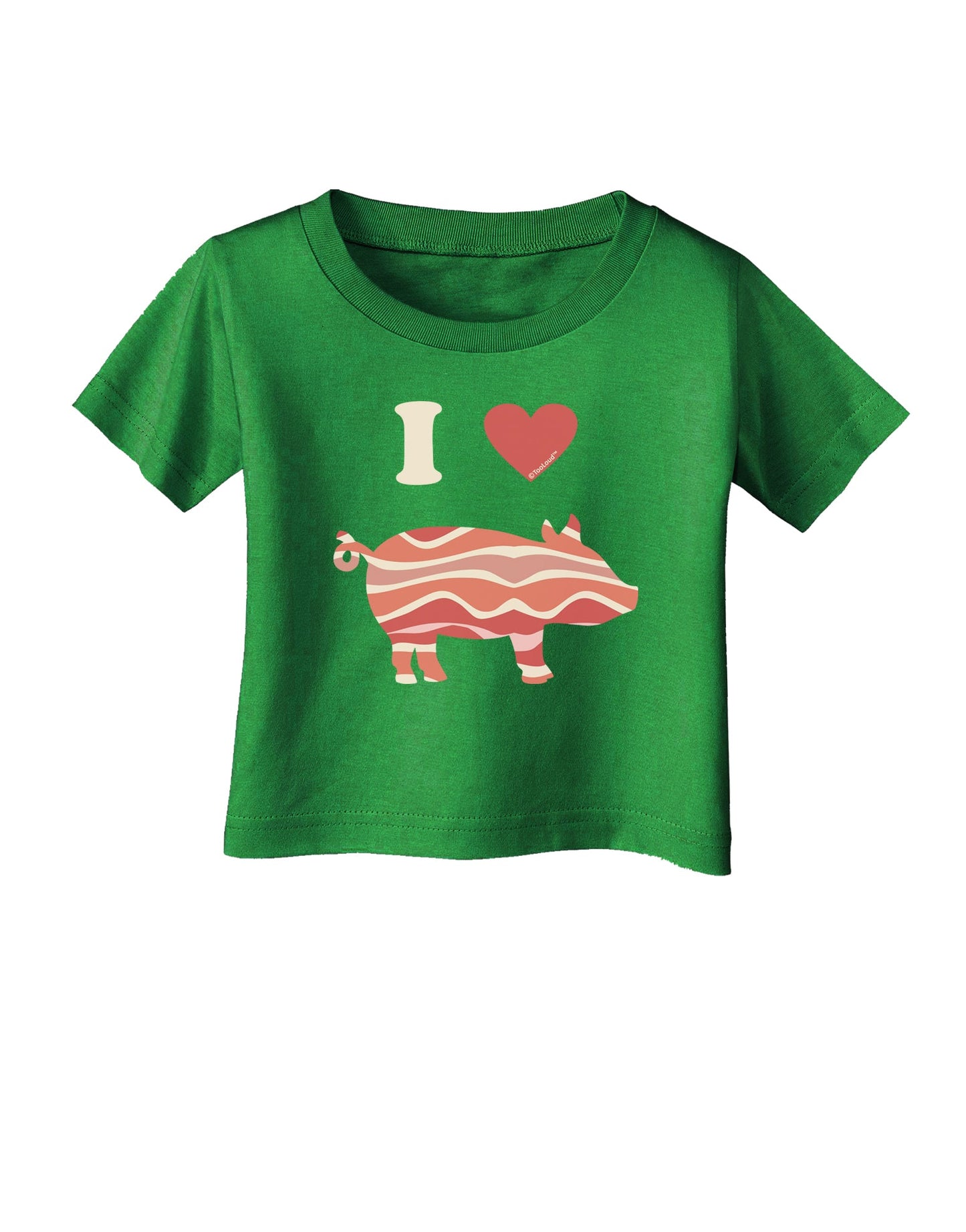 I Heart My Bacon Pig Silhouette Infant T-Shirt Dark by TooLoud-Infant T-Shirt-TooLoud-Clover-Green-06-Months-Davson Sales