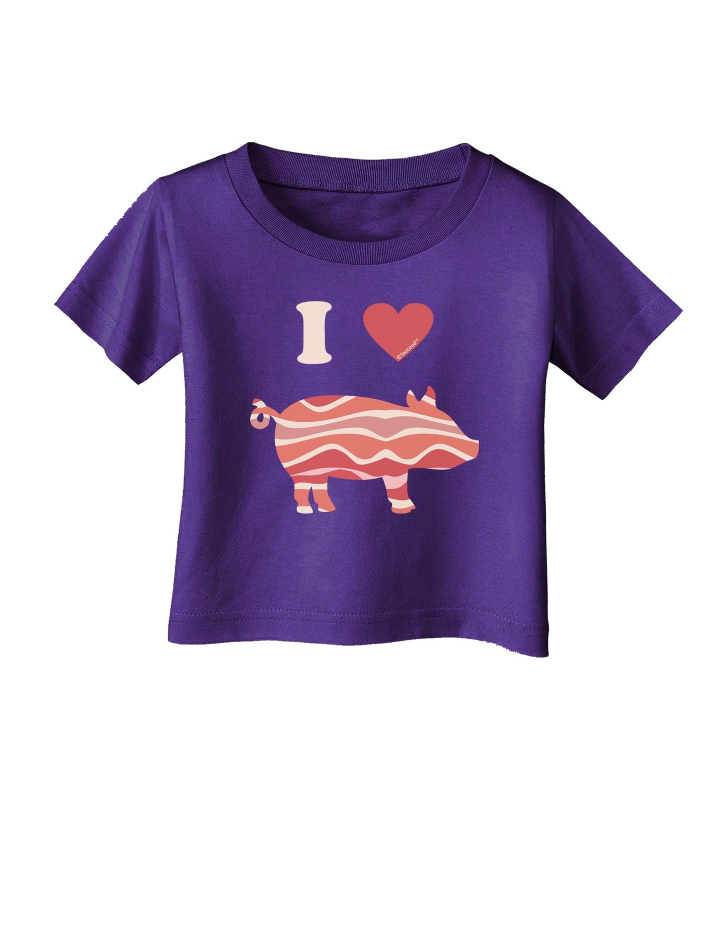 I Heart My Bacon Pig Silhouette Infant T-Shirt Dark by TooLoud-Infant T-Shirt-TooLoud-Purple-06-Months-Davson Sales