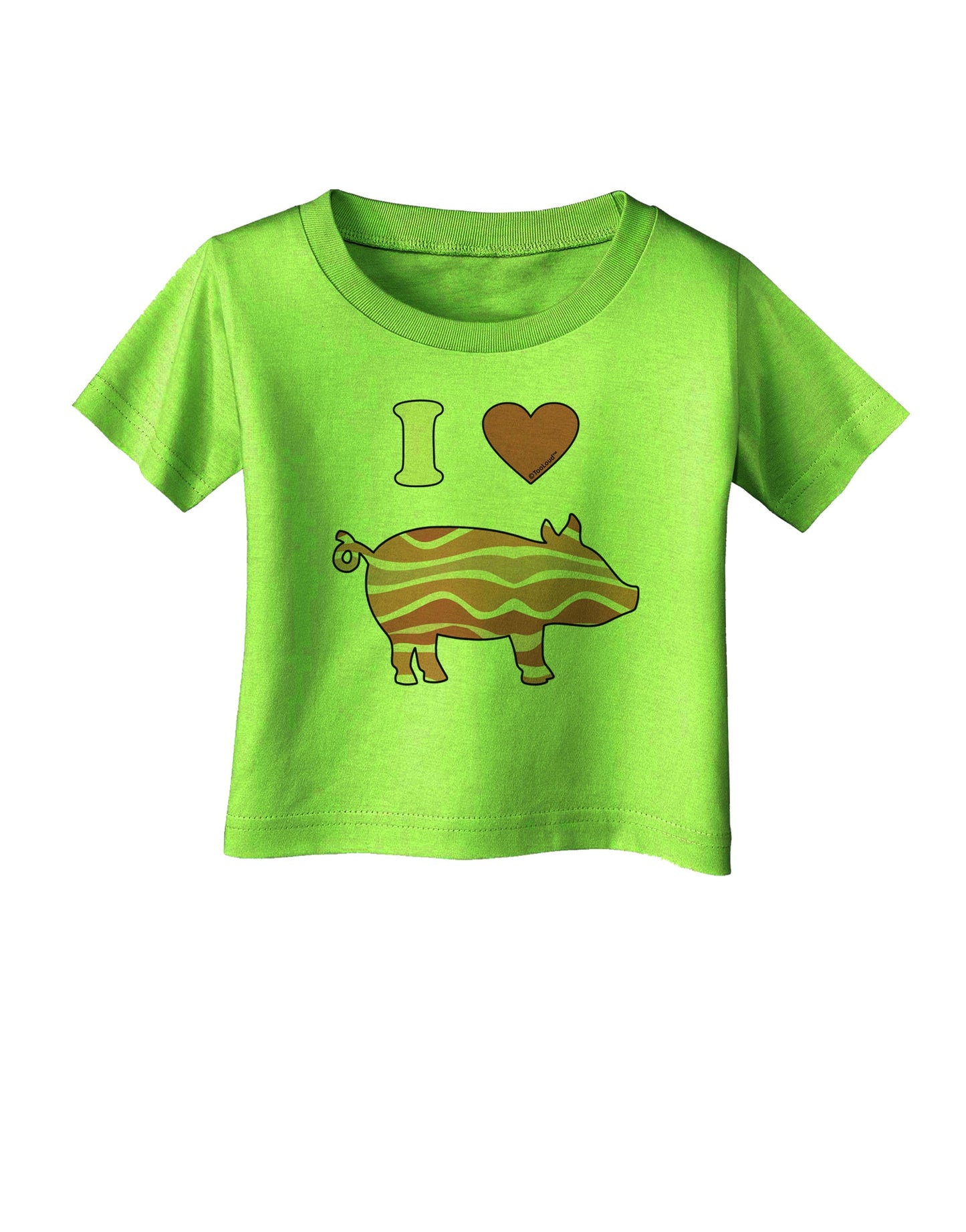 I Heart My Bacon Pig Silhouette Infant T-Shirt by TooLoud-Infant T-Shirt-TooLoud-Lime-Green-06-Months-Davson Sales