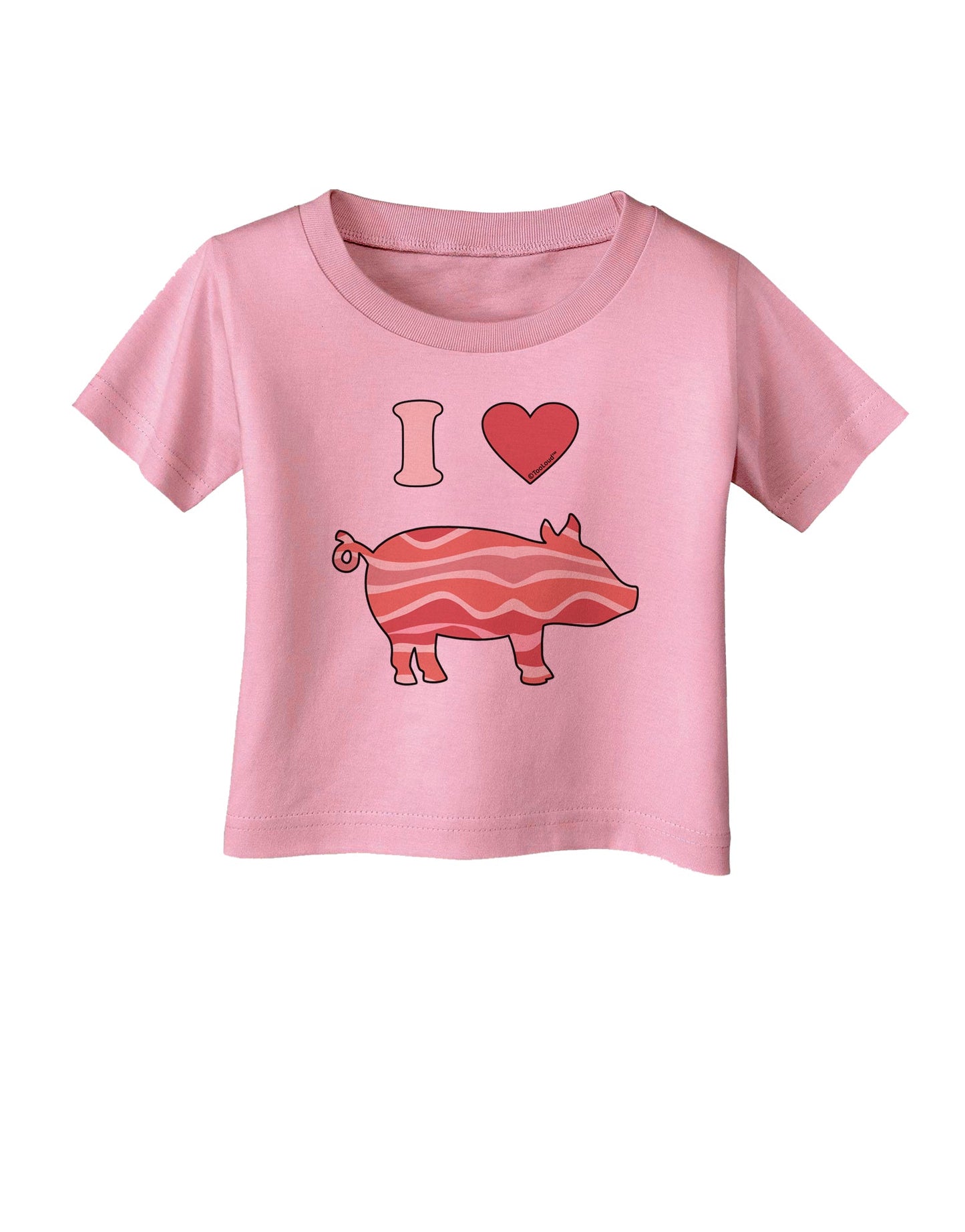 I Heart My Bacon Pig Silhouette Infant T-Shirt by TooLoud-Infant T-Shirt-TooLoud-Candy-Pink-06-Months-Davson Sales