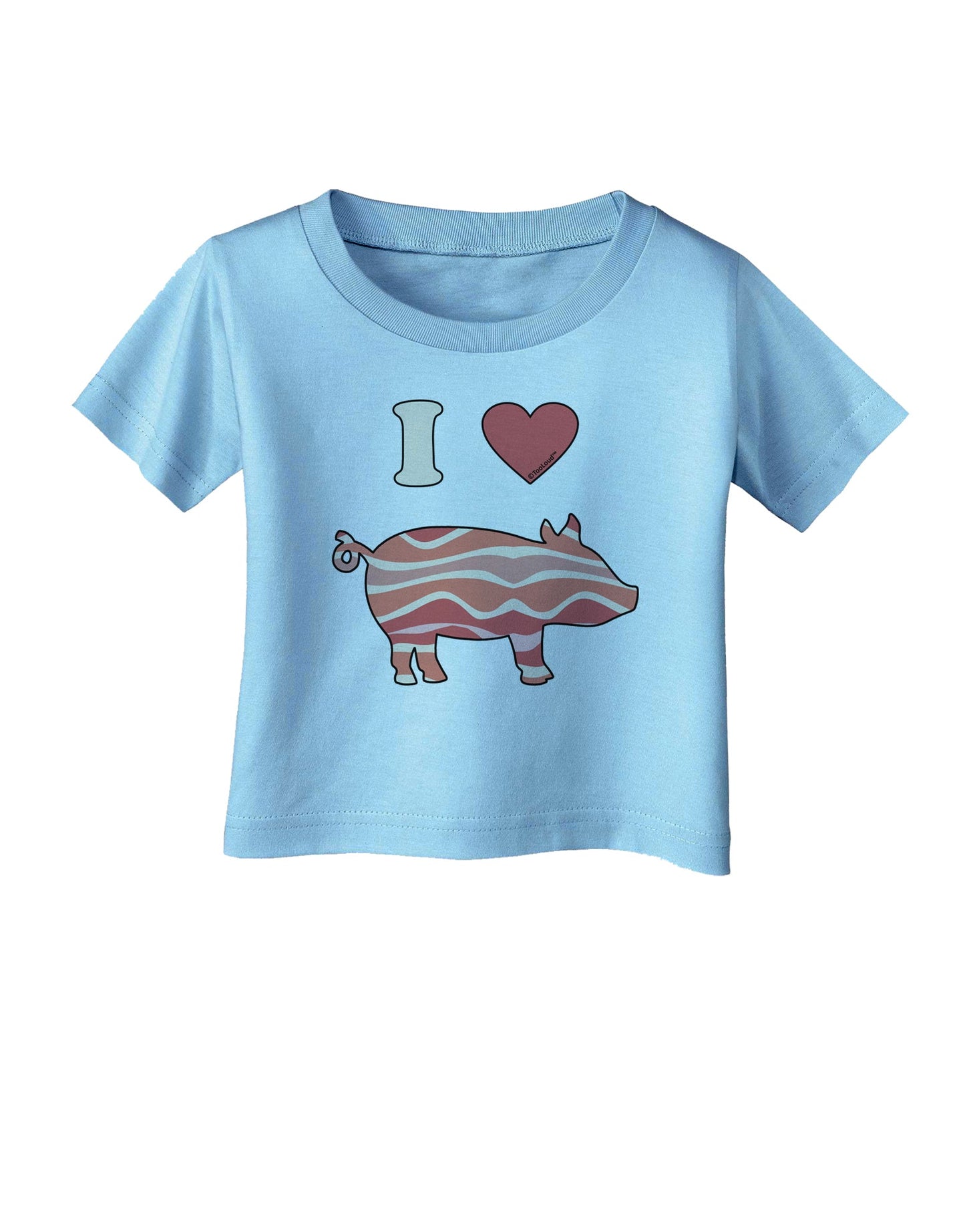 I Heart My Bacon Pig Silhouette Infant T-Shirt by TooLoud-Infant T-Shirt-TooLoud-Aquatic-Blue-06-Months-Davson Sales