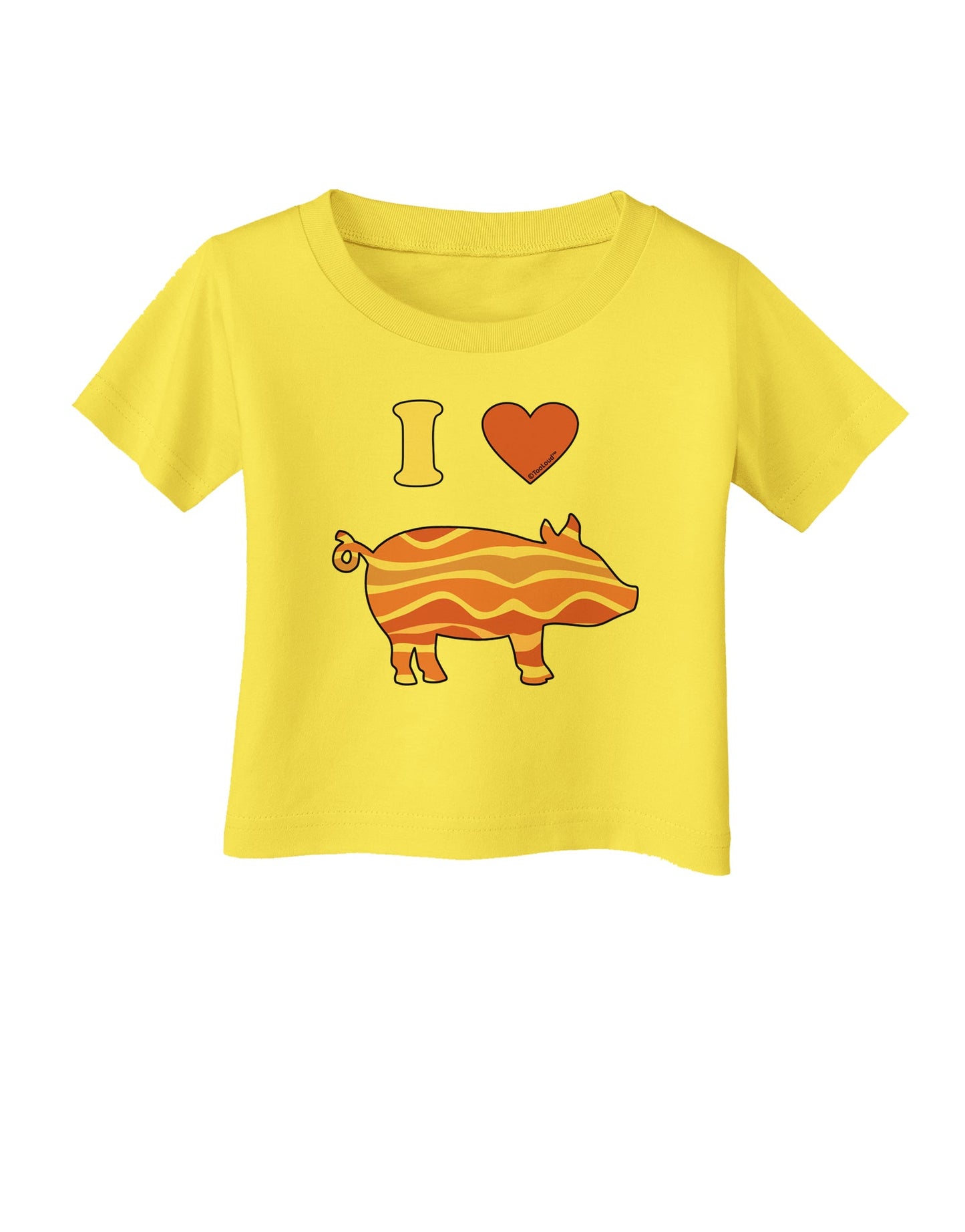 I Heart My Bacon Pig Silhouette Infant T-Shirt by TooLoud-Infant T-Shirt-TooLoud-Yellow-06-Months-Davson Sales