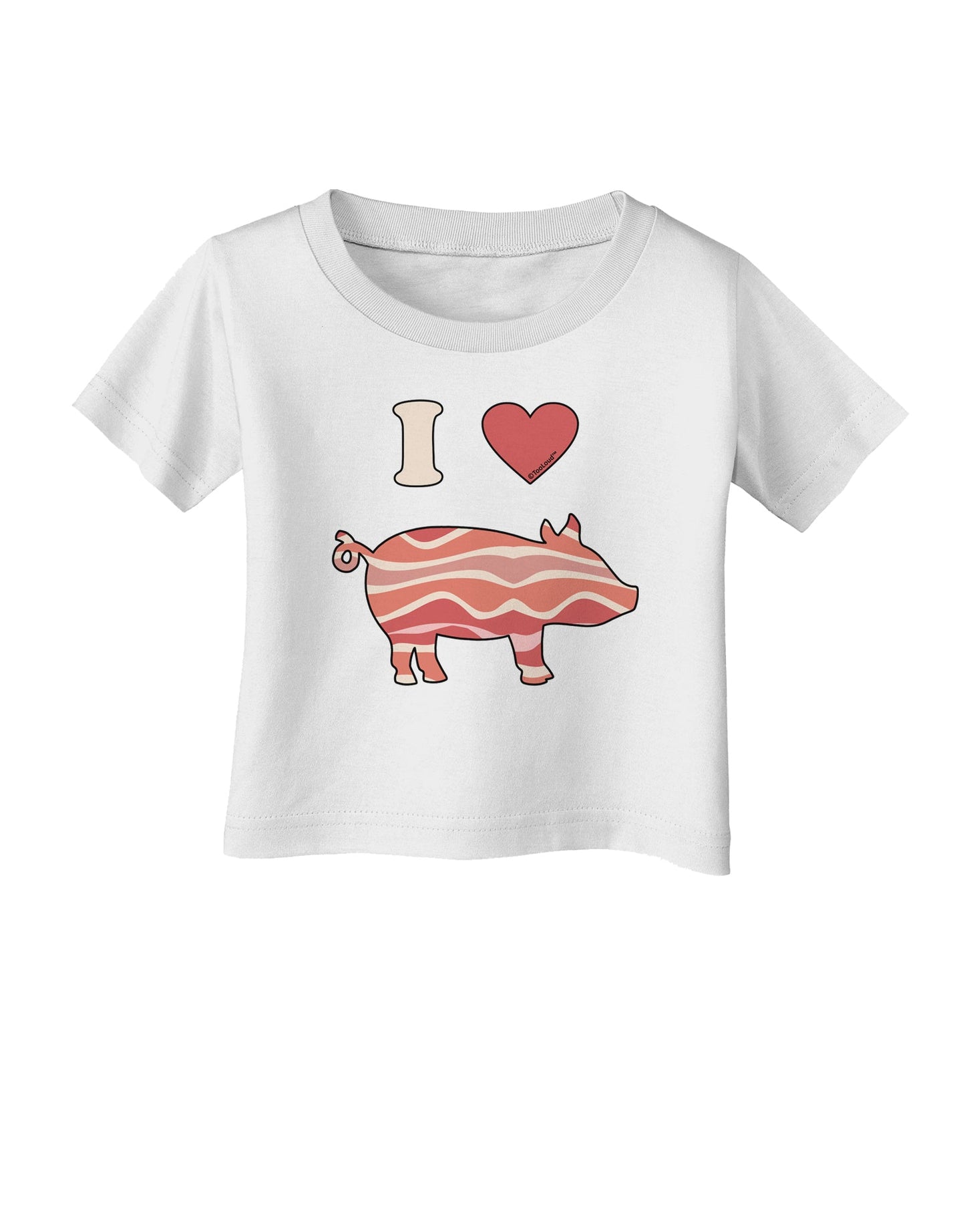 I Heart My Bacon Pig Silhouette Infant T-Shirt by TooLoud-Infant T-Shirt-TooLoud-White-06-Months-Davson Sales