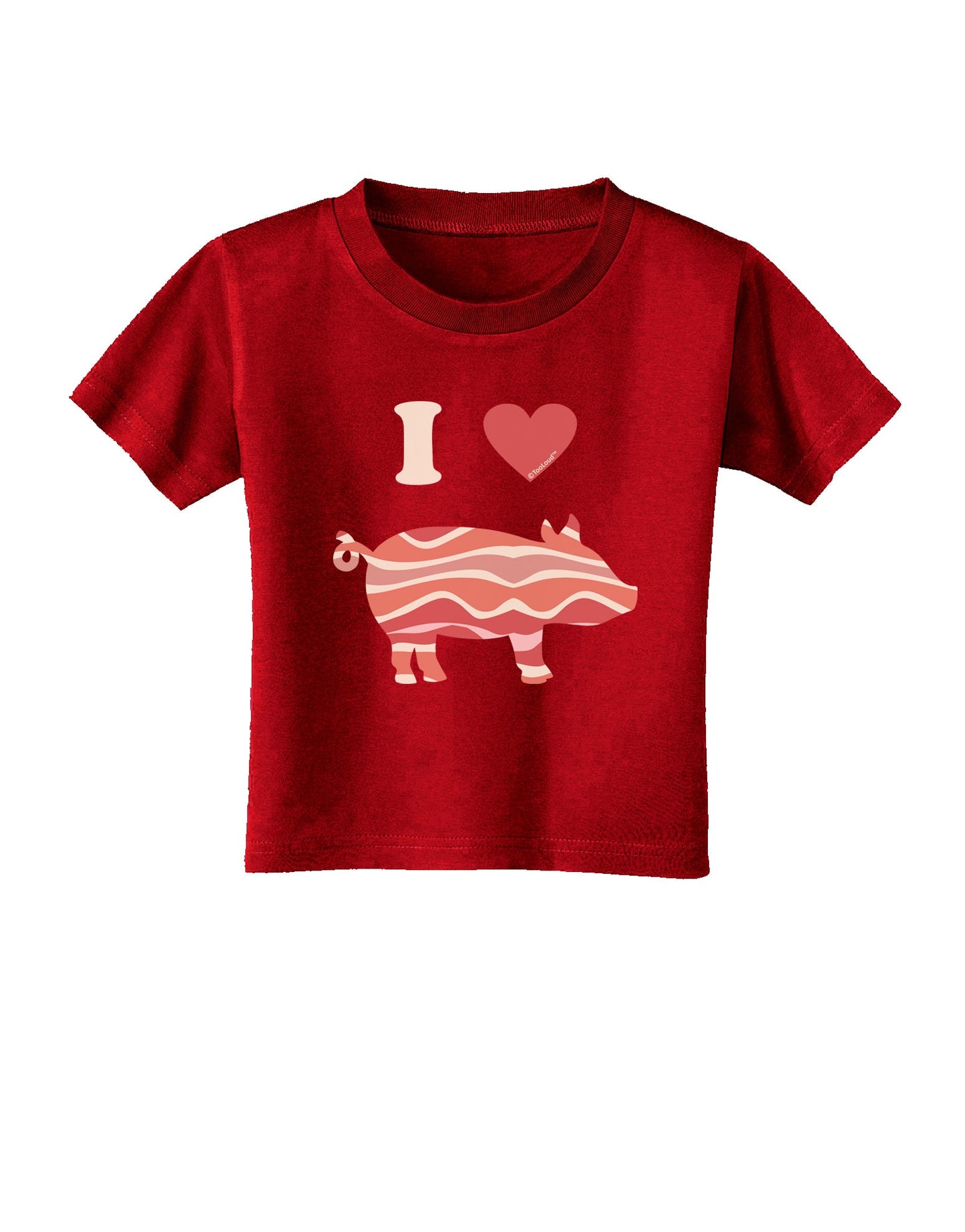 I Heart My Bacon Pig Silhouette Toddler T-Shirt Dark by TooLoud-Toddler T-Shirt-TooLoud-Red-2T-Davson Sales