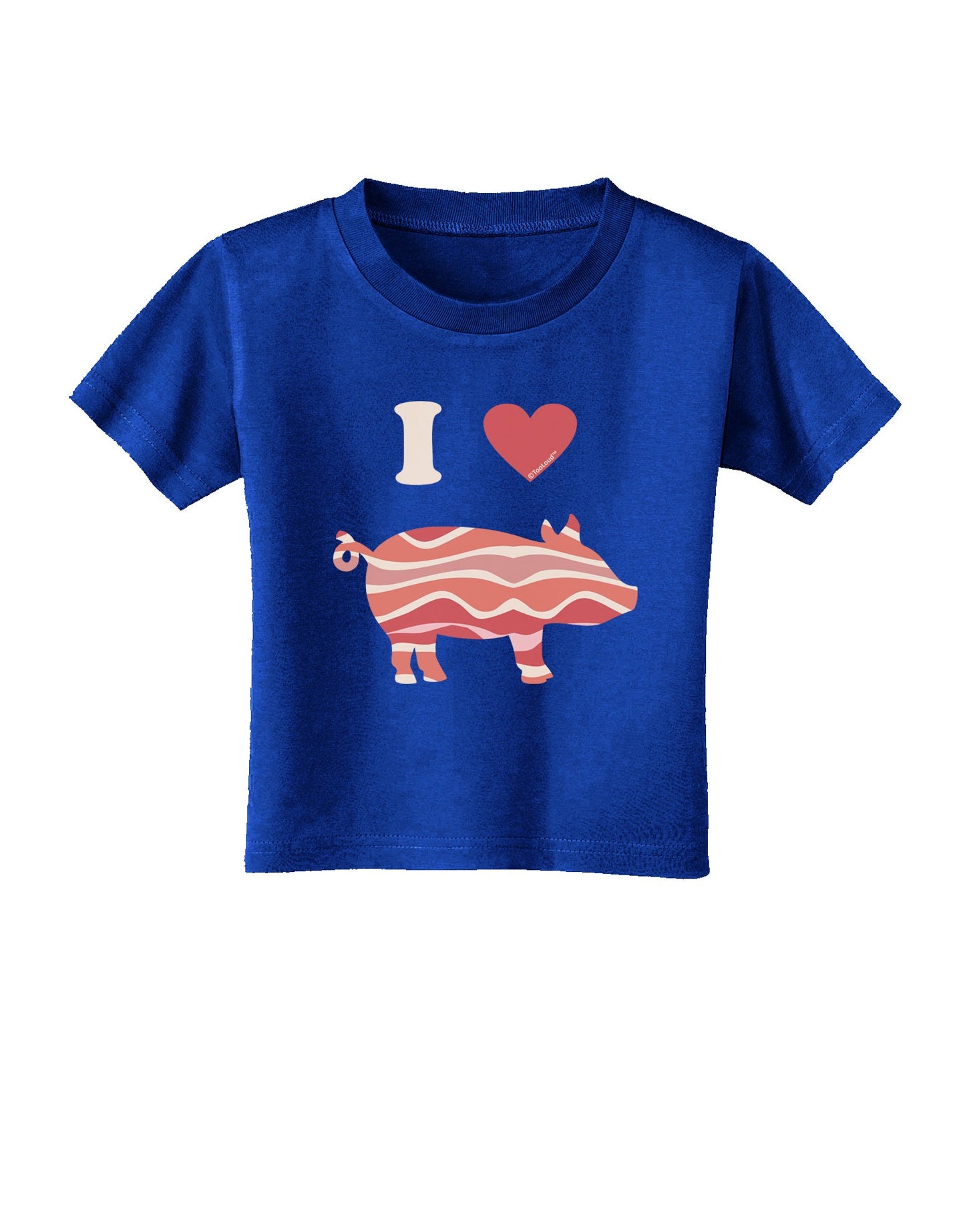I Heart My Bacon Pig Silhouette Toddler T-Shirt Dark by TooLoud-Toddler T-Shirt-TooLoud-Royal-Blue-2T-Davson Sales