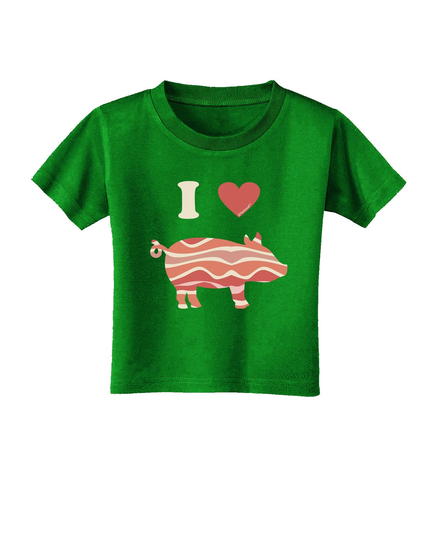 I Heart My Bacon Pig Silhouette Toddler T-Shirt Dark by TooLoud-Toddler T-Shirt-TooLoud-Clover-Green-2T-Davson Sales