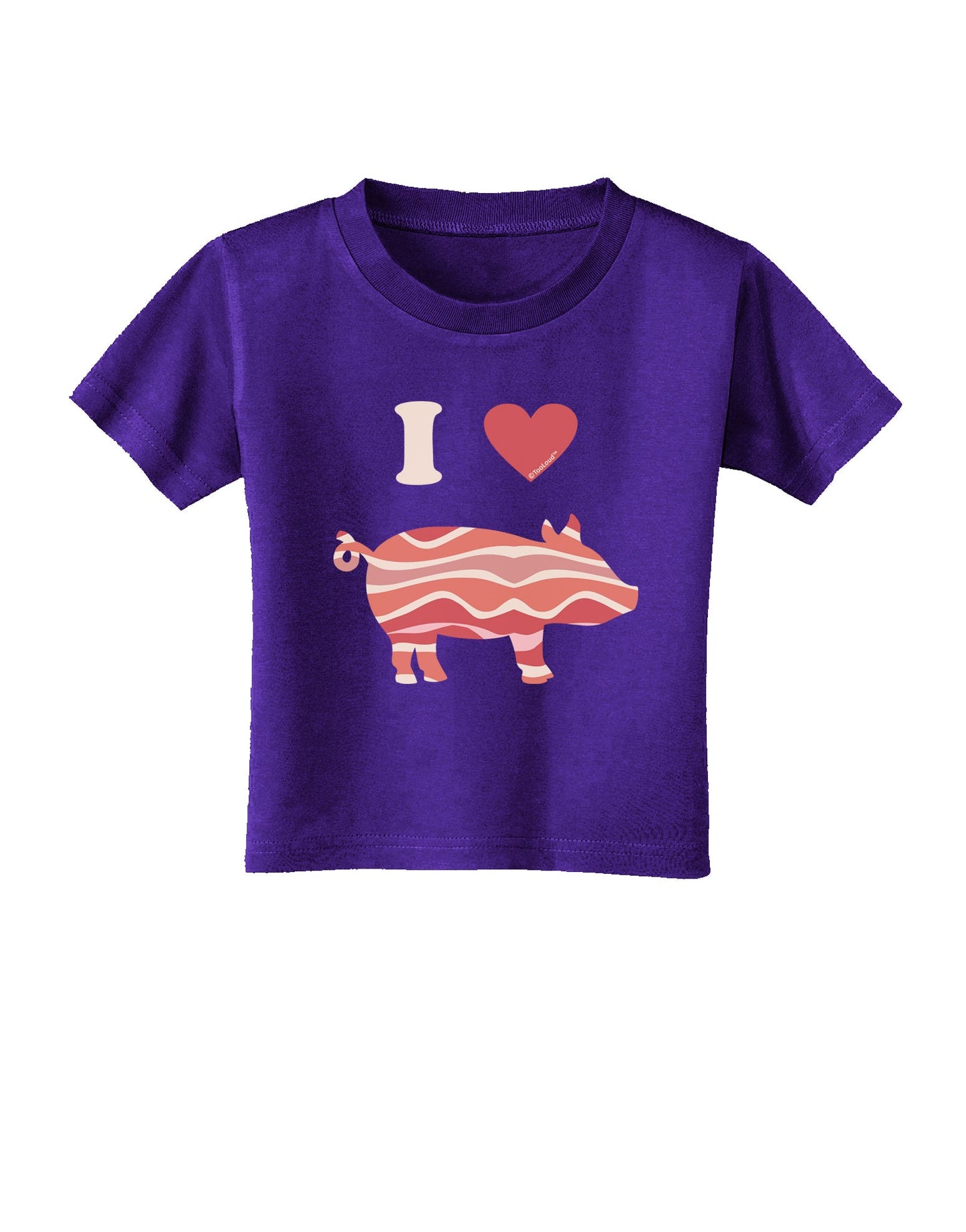 I Heart My Bacon Pig Silhouette Toddler T-Shirt Dark by TooLoud-Toddler T-Shirt-TooLoud-Purple-2T-Davson Sales