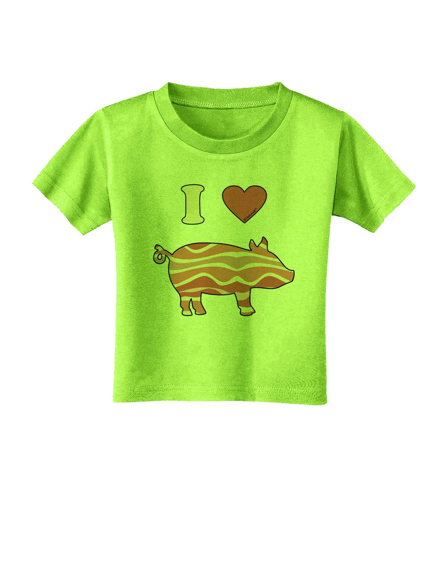 I Heart My Bacon Pig Silhouette Toddler T-Shirt by TooLoud-Toddler T-Shirt-TooLoud-Lime-Green-2T-Davson Sales