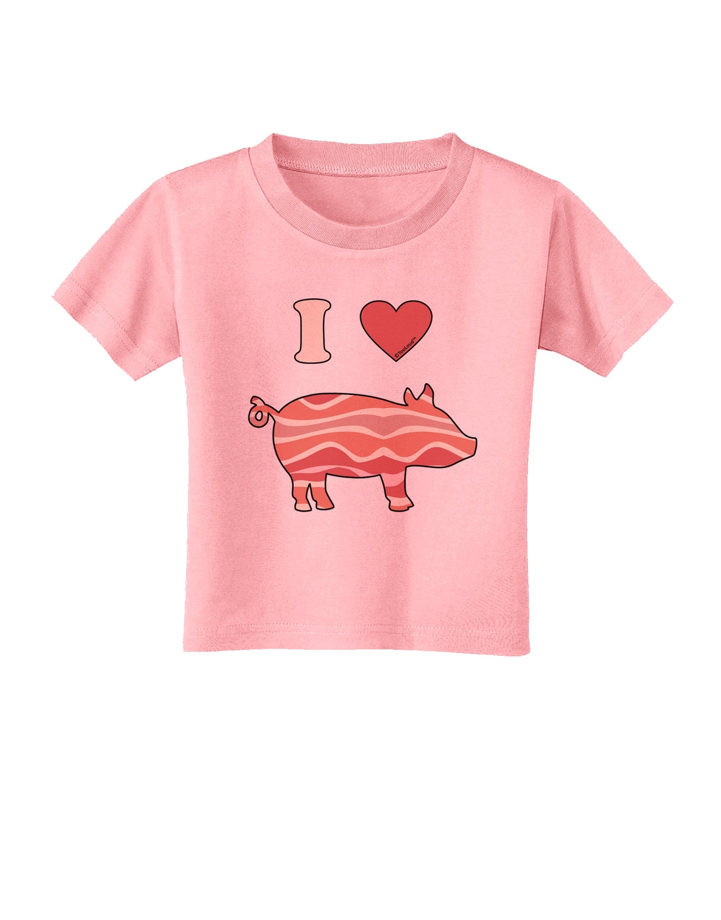 I Heart My Bacon Pig Silhouette Toddler T-Shirt by TooLoud-Toddler T-Shirt-TooLoud-Candy-Pink-2T-Davson Sales