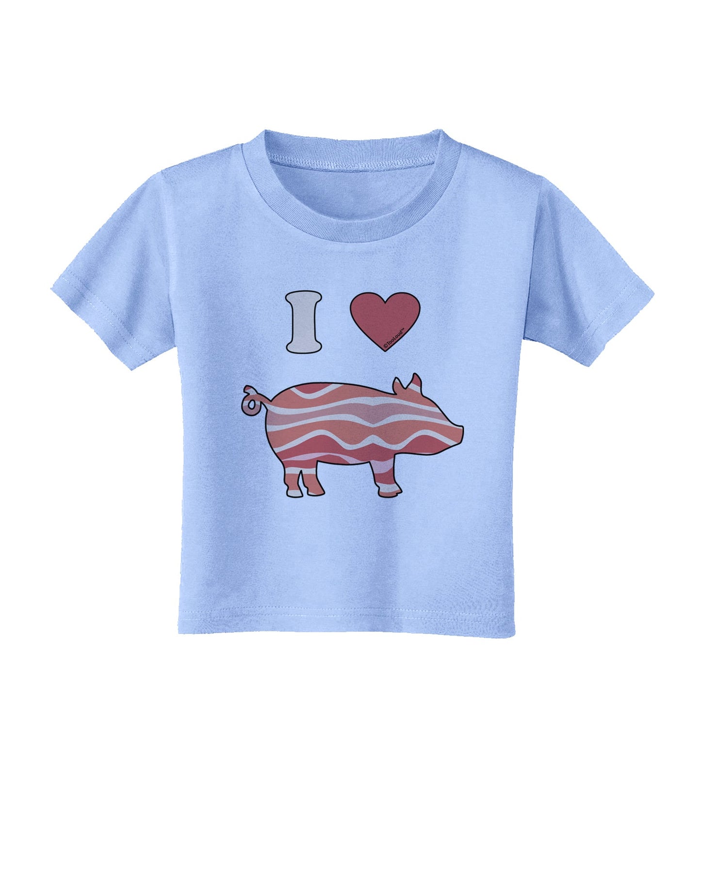 I Heart My Bacon Pig Silhouette Toddler T-Shirt by TooLoud-Toddler T-Shirt-TooLoud-Aquatic-Blue-2T-Davson Sales