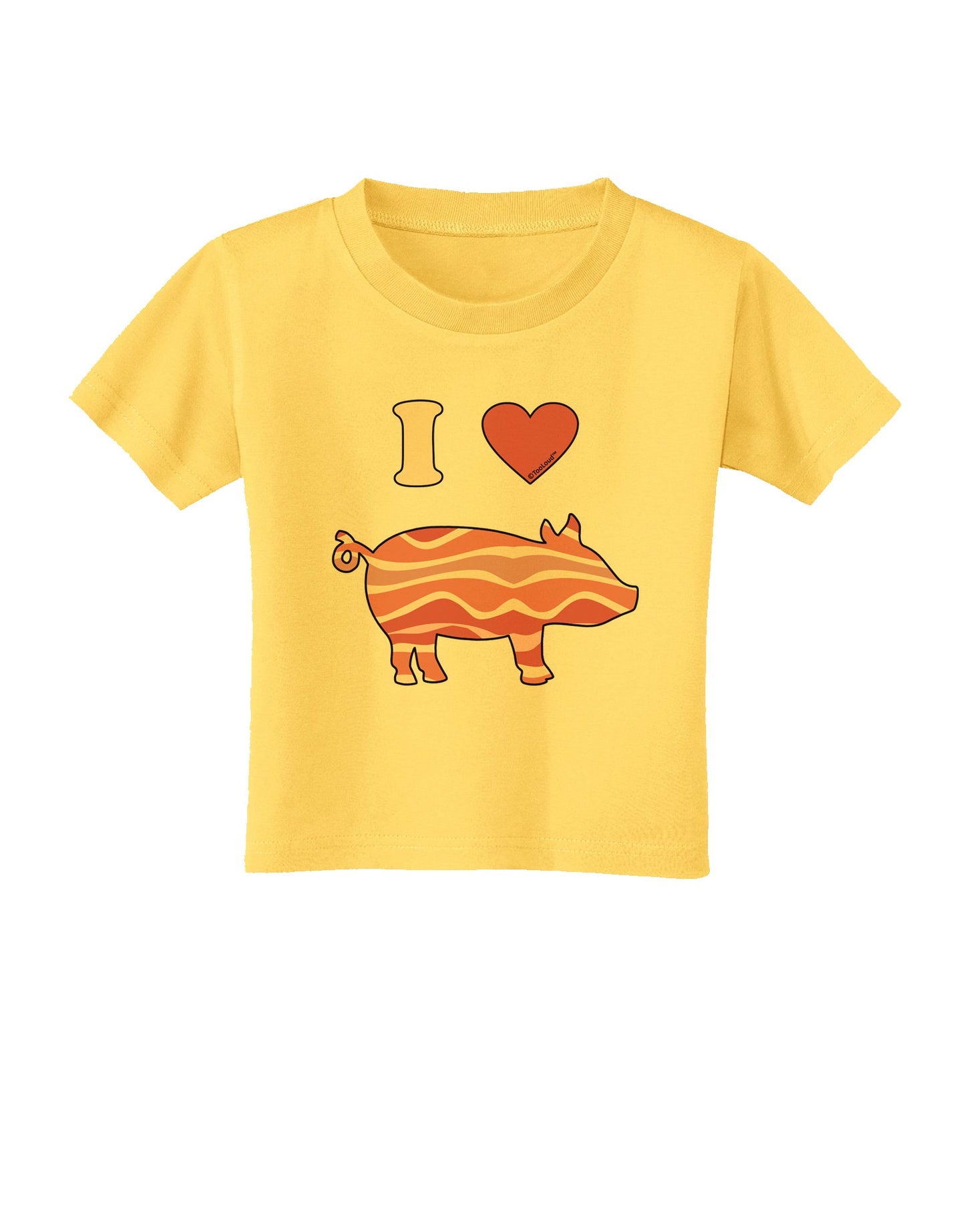 I Heart My Bacon Pig Silhouette Toddler T-Shirt by TooLoud-Toddler T-Shirt-TooLoud-Yellow-2T-Davson Sales