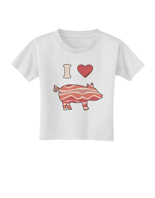 I Heart My Bacon Pig Silhouette Toddler T-Shirt by TooLoud-Toddler T-Shirt-TooLoud-White-2T-Davson Sales