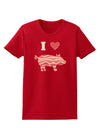 I Heart My Bacon Pig Silhouette Womens Dark T-Shirt by TooLoud-TooLoud-Red-X-Small-Davson Sales