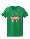 I Heart My Bacon Pig Silhouette Womens Dark T-Shirt by TooLoud-TooLoud-Kelly-Green-X-Small-Davson Sales