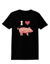 I Heart My Bacon Pig Silhouette Womens Dark T-Shirt by TooLoud-TooLoud-Black-X-Small-Davson Sales