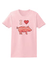 I Heart My Bacon Pig Silhouette Womens T-Shirt by TooLoud-Womens T-Shirt-TooLoud-PalePink-X-Small-Davson Sales