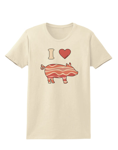 I Heart My Bacon Pig Silhouette Womens T-Shirt by TooLoud-Womens T-Shirt-TooLoud-Natural-X-Small-Davson Sales