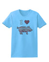 I Heart My Bacon Pig Silhouette Womens T-Shirt by TooLoud-Womens T-Shirt-TooLoud-Aquatic-Blue-X-Small-Davson Sales