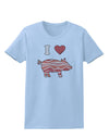 I Heart My Bacon Pig Silhouette Womens T-Shirt by TooLoud-Womens T-Shirt-TooLoud-Light-Blue-X-Small-Davson Sales