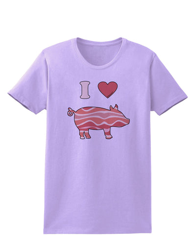 I Heart My Bacon Pig Silhouette Womens T-Shirt by TooLoud-Womens T-Shirt-TooLoud-Lavender-X-Small-Davson Sales