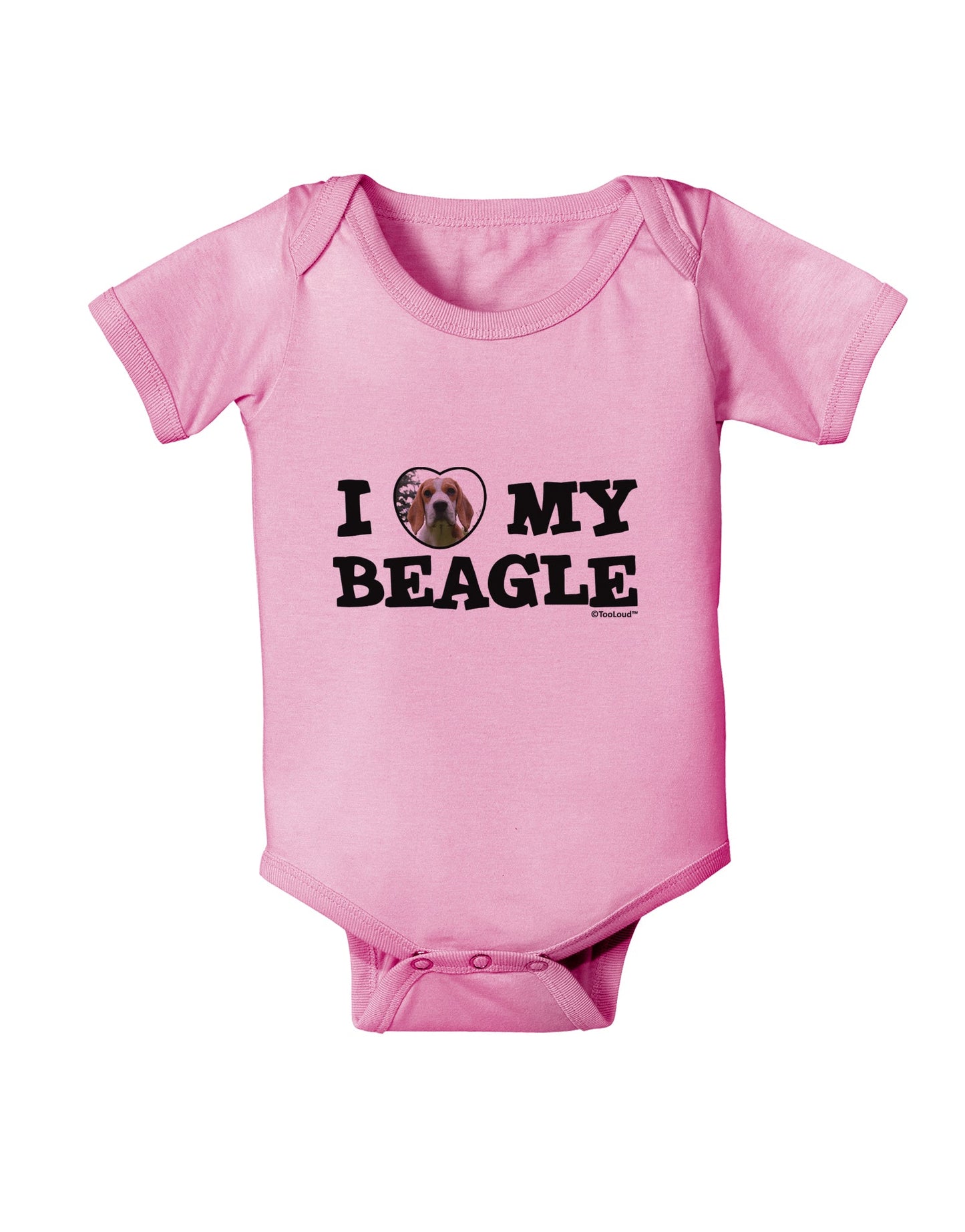 I Heart My Beagle Baby Romper Bodysuit by TooLoud-Baby Romper-TooLoud-Light-Pink-06-Months-Davson Sales