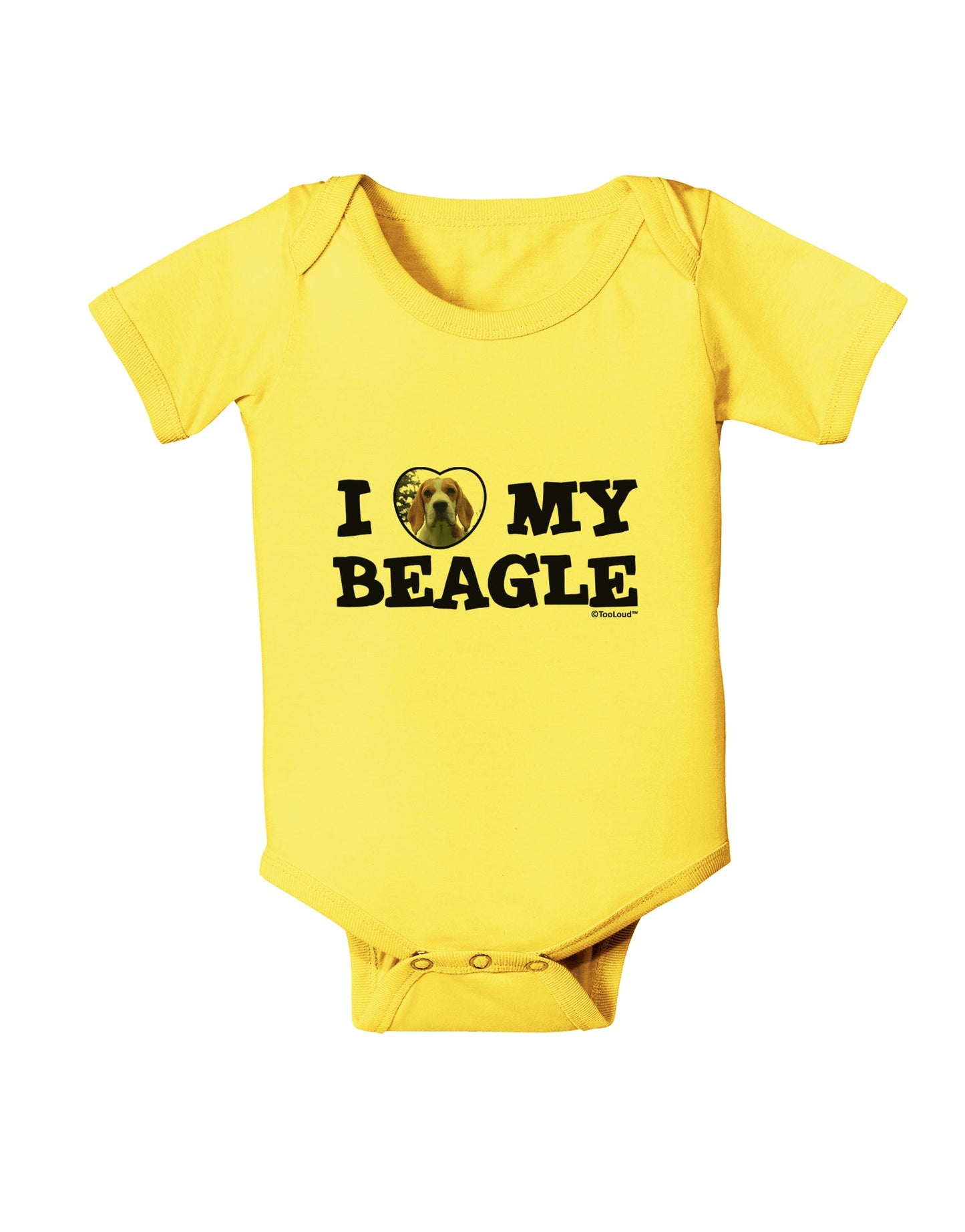 I Heart My Beagle Baby Romper Bodysuit by TooLoud-Baby Romper-TooLoud-Yellow-06-Months-Davson Sales