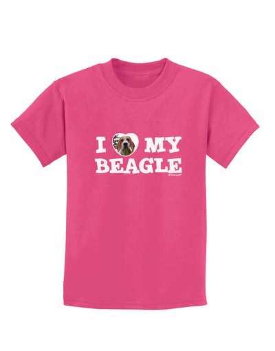 I Heart My Beagle Childrens Dark T-Shirt by TooLoud-Childrens T-Shirt-TooLoud-Sangria-X-Small-Davson Sales