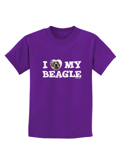 I Heart My Beagle Childrens Dark T-Shirt by TooLoud-Childrens T-Shirt-TooLoud-Purple-X-Small-Davson Sales