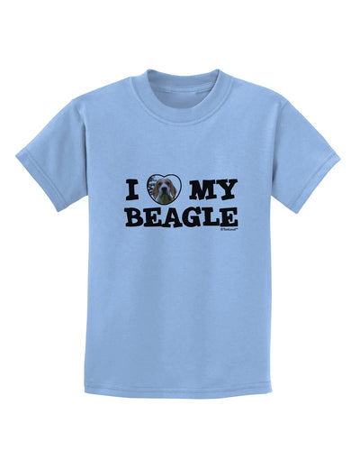 I Heart My Beagle Childrens T-Shirt by TooLoud-Childrens T-Shirt-TooLoud-Light-Blue-X-Small-Davson Sales