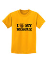 I Heart My Beagle Childrens T-Shirt by TooLoud-Childrens T-Shirt-TooLoud-Gold-X-Small-Davson Sales