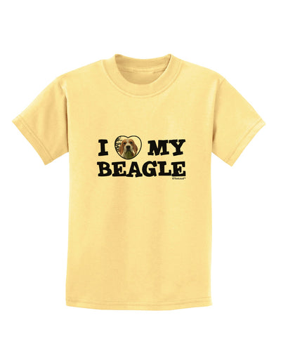 I Heart My Beagle Childrens T-Shirt by TooLoud-Childrens T-Shirt-TooLoud-Daffodil-Yellow-X-Small-Davson Sales