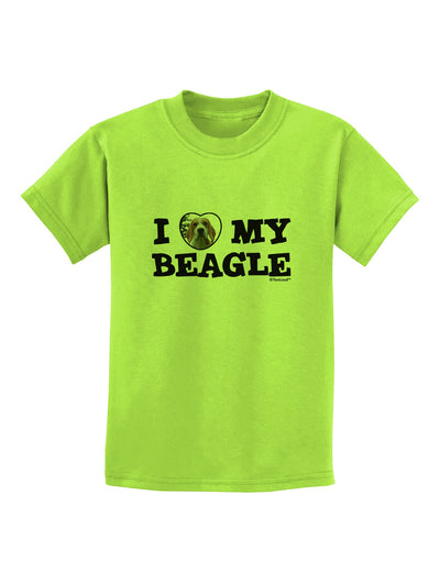 I Heart My Beagle Childrens T-Shirt by TooLoud-Childrens T-Shirt-TooLoud-Lime-Green-X-Small-Davson Sales