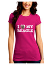 I Heart My Beagle Juniors Crew Dark T-Shirt by TooLoud-T-Shirts Juniors Tops-TooLoud-Hot-Pink-Juniors Fitted Small-Davson Sales