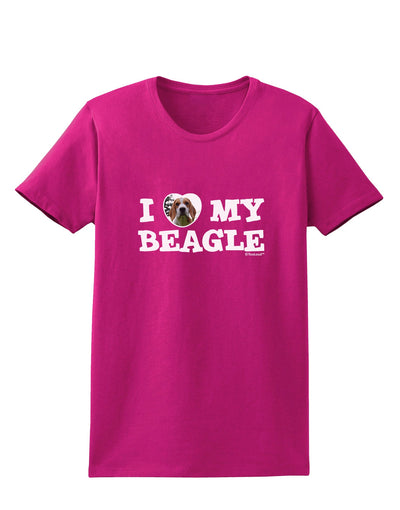 I Heart My Beagle Womens Dark T-Shirt by TooLoud-Womens T-Shirt-TooLoud-Hot-Pink-Small-Davson Sales