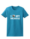 I Heart My Beagle Womens Dark T-Shirt by TooLoud-Womens T-Shirt-TooLoud-Turquoise-X-Small-Davson Sales