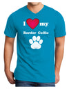 I Heart My Border Collie Adult Dark V-Neck T-Shirt by TooLoud-TooLoud-Turquoise-Small-Davson Sales