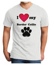 I Heart My Border Collie Adult V-Neck T-shirt by TooLoud-Mens V-Neck T-Shirt-TooLoud-White-Small-Davson Sales