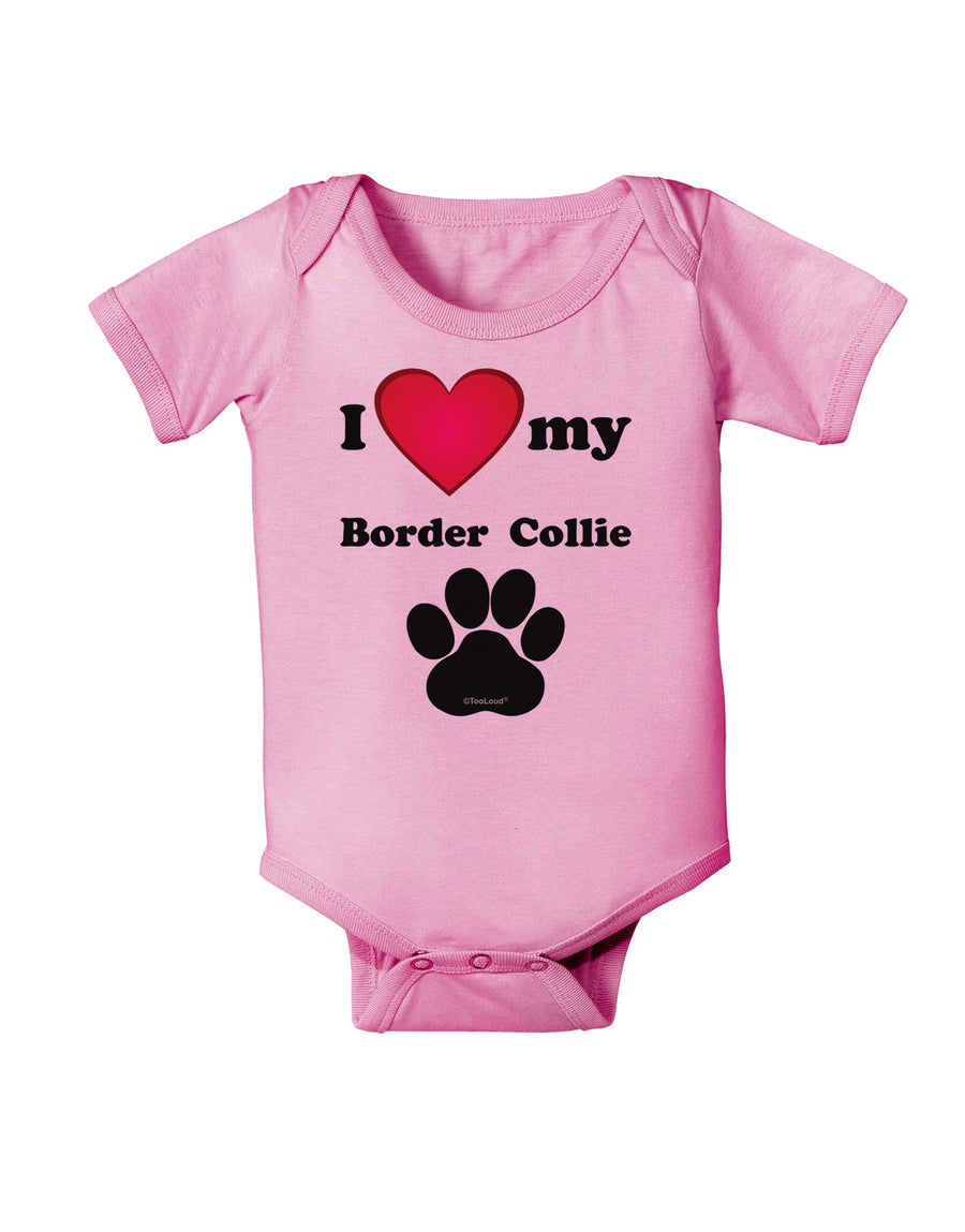 I Heart My Border Collie Baby Romper Bodysuit by TooLoud-TooLoud-White-06-Months-Davson Sales